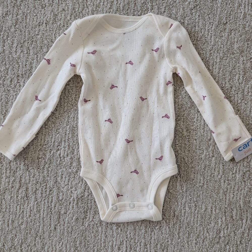 Carter's Cream and Purple Onsesie